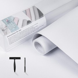 Abyssaly White Contact Paper for Cabinets and Drawers 118"X17.7", White Wallpaper Peel and Stick, Removable Self Adhesive Thicken Wallpaper for Bedroom with Scraper, Paper Cutter