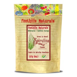 Foothills Naturals Spirulina Powder Grown in Hawaii - Superfood, Antioxidants (8oz/227g) 100+ Doses