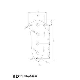 AxLabs Hardware KD By AxLabs Steel J-Bass Style Control Plate, 4-Hole Deluxe - Burnt Chrome