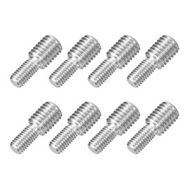 sourcing map M8x15mm to M12x15mm Double End Threaded Stud Screw Bolt, 8Pcs 304 Stainless Steel Thread Reducer Adapter for Furniture Machinery Assembly Fastener