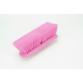 SPARTA Flo-Thru Heavy-Duty Deck Scrub Brush Nylon Bristled, Boat and Floor Scrub Broom with Protective Bumper for Floors and Large Equipment, Plastic, 9.5 Inches, Pink