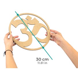 CONTRAXT Ohm Sign Spiritual Decoration Wood. Mandala Wall Picture Made of Wood Vintage Meditation Accessories India Indian OM Sign Symbols Decoration Buddha Wall Decoration Esoteric Decoration (Ohm,