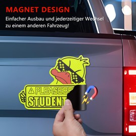 Cretassion Pack of 3 Beginner Drivers Magnetic Sign, Beginner Driver, Reflective Magnetic Film, Warning Sign with UV Protection, Waterproof Safety Distance Magnetic Signs Car Sticker, Yellow