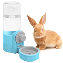 Fhiny Rabbit Water Bottle, 18oz Hanging Guinea Pig Water Bottle No Drip Gravity Bunny Water Dispenser for Cage Automatic Rabbit Waterer for Bunny Guinea Pig Chinchilla Ferret Cat Puppy