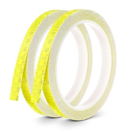 2 Pcs Reflective Tape, Safety Warning Conspicuity Tape, High Visibility Arrow Hazard Warning Reflector Tapes, (8m×1cm) 0.4In×26Ft Reflective Safety, Cars, Motorcycles, Trucks, Trailers, ect(Yellow)