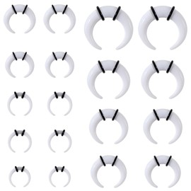Beautidots 18Pcs Septum Stretching Kit 14G-00G - Pincher C Shape Buffalo Piercing Kit, Tapers for Ear Gauges With Black O-Rings for Nose and Ear