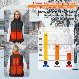 SNOW LEOPARD Heated Vest for Women with Battery Pack Included 7.4V Rechargeable Women's Electric Vest for Hiking/Golfing/Hunting, Large