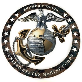 MIDWEST CORVETTE USMC Camouflage Officer Marine Corps EGA Insignia Large Wall Emblem