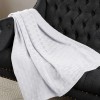 HomeRoots King White Cotton Basketweave Geometric Blanket