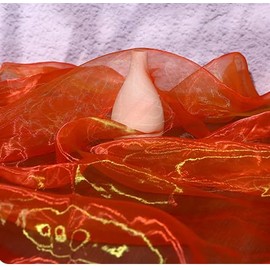 YYCRAFT Two Tone Sheer Organza Fabric by The Yard for Curtain Weddings Decor 10 Yards, Dark Orange