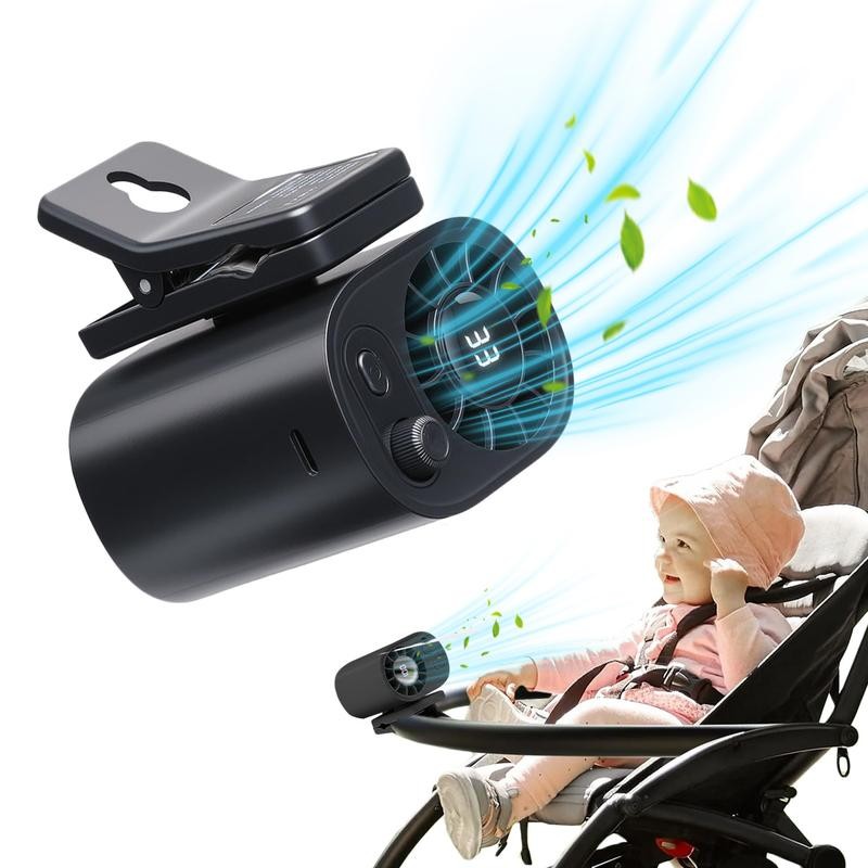 【Freeship】Car Clip On Fan with LED Display - 360° Rotation,