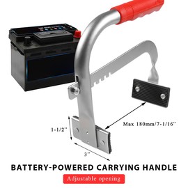 NYTKL Battery Carrier, Adjustable to 7" Car Battery Rack Carrying Tool with Non-Slip Rubber Pads, Heavy Duty Gripper for Lifting and Carrying Top Post or Side Post Batteries