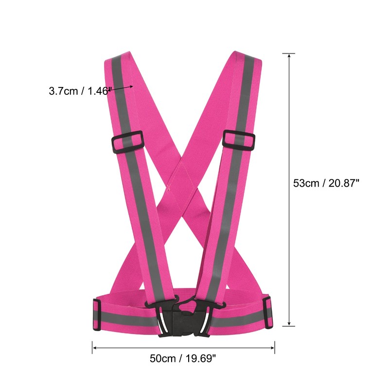 sourcing map Reflective Vest Adjustable High Visibility Safety Vest 1.5"