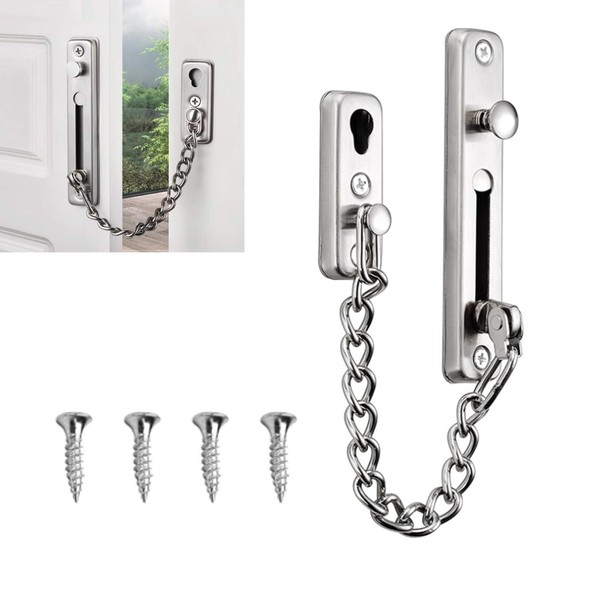 GIONAR Door Chain Lock, Heavy Duty Stainless Steel Anti-Theft Latch,