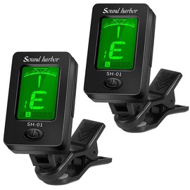 Guitar Tuner Clip On Ukulele Tuner 2 Pack for All Instruments Guitar Bass Ukulele Violin banjo Tuner
