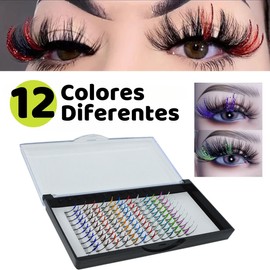 Extension Pestañas 1x1 Blister Glitter Alta calidad Purpurina Color Brillantes Aplicacion Extension Pestañas Postizas