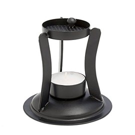NKlaus 7535 Iron Incense Burner with Strainer Economical Incense Stand Black