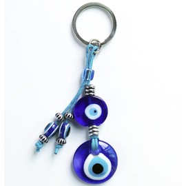RATASK Evil Eye Keyring Keychain, Turkish Blue Evil Eye keyring charm pendant, Blue Nazar, Lucky Eye