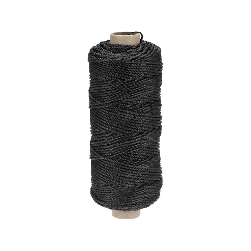 sourcing map Twisted Mason Line Nylon Twine String Cord Black