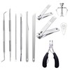 11 Pieces Ingrowing Toenail Kit, Sharp Ingrown Toenail Treatment Tools,