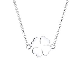 Elli Women Genuine Jewellery Necklaces Pendant Neckwear Cloverleaf Lucky Charm 925 Sterling Silver Length 40 cm
