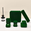 Oirlv Dark Green Velvet Ring Box Single Ring Storge Box