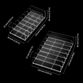 DAKFOOK 4 Pack Lidschatten Palette Organizer, Klar Acryl Make-up Palette Organizer mit 7 Schlitzen, Makeup Palette Halter Kosmetik Organizer für Lidschatten Palette Aufbewahrung, 2 Größen