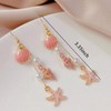 Starfish Earrings, Copper Beach-Themed Dangle Earrings With Starfish Seashell Pearl