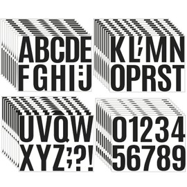 Cayton 410 PCS Letter Stickers,40 Sheets 4 Inch Letter Stickers Alphanumeric Large Self Adhesive Waterproof Vinyl Stickers for Door Box Signs Wall Decoration