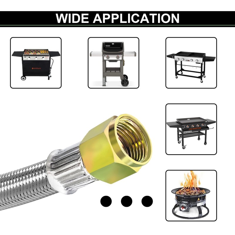 12 FT Propane Hose with Regulator for propane tank,0-30PSI Adjustable