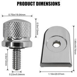 GRABOTE Aluminum Alloy Seat Bolt Tab Screw Mount Knob Cover for Harley Davidson Sportster Softail Touring Dyna 1996-2025, Silver