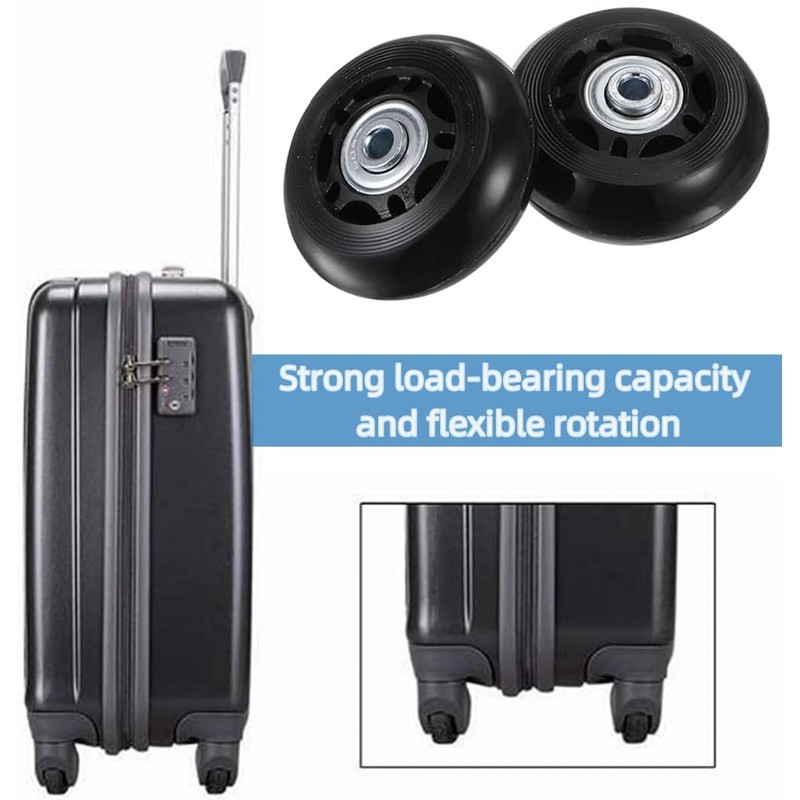 Replacement Luggage Wheels,Suitcase Replacement Wheels, 60x24mm Suitcase Wheel with Bearings