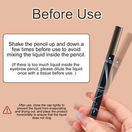 iwontalersy 2 Stück Wasserfester Augenbrauenstift mit Pinsel,Augenbrauenstift 2-in-1 Dual,Wischfest, einfaches Kreieren einer natürlichen Augenbrauenfarbe,Dunkelbraun