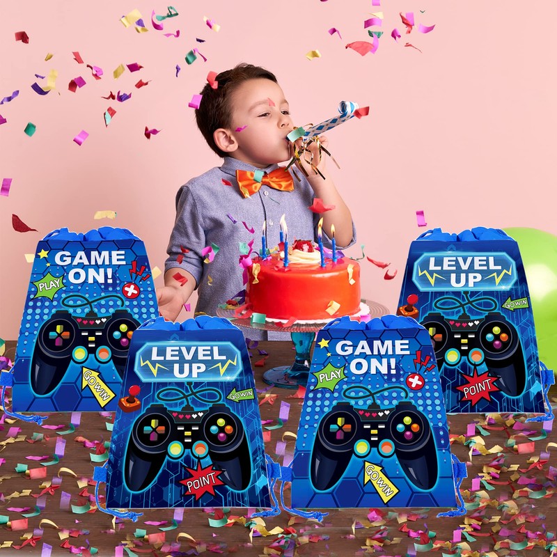 12 Pcs Game Grip Drawstring Non-Woven Backpack Drawstring Bag Organizer
