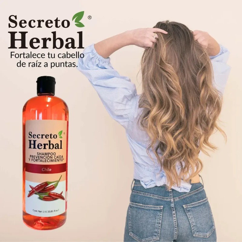 6 Pz Shampoo Secreto Herbal De Chile Prevención Caída Capilar