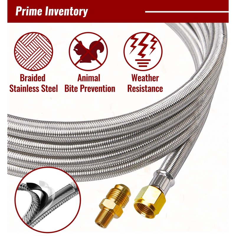 CALPOSE 5FT High Pressure Propane Regulator Hose with Gauge, 0~30PSI