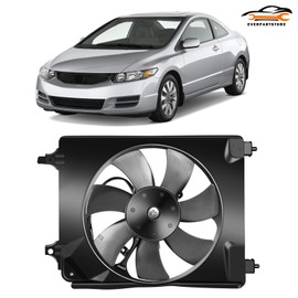 everpartstorecs For 2006-2011 Honda Civic 1.8L Electric Radiator Condenser Cooling Fan Assembly