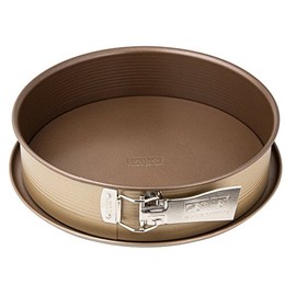 Zenker Springform Ø 28 cm MOJAVE GOLD, Backform mit Flachboden und Auslaufschutz aus Stahlblech, runde Kuchenform mit keramisch verstärkter Antihaftbeschichtung (Farbe: Mahagoni/Gold), Menge: 1 Stück