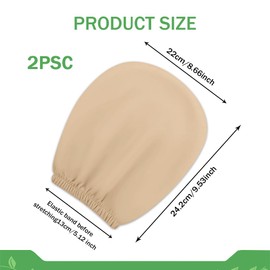 Lyxheth 2PCS Car Headrest Cover, Headrest Protectors, Stretchy Fabric Car Seat Headrest Cover for Protect & Avoid Scratches, Removable Head Rest Covers for Auto Seat for Most Vehicles (Beige)