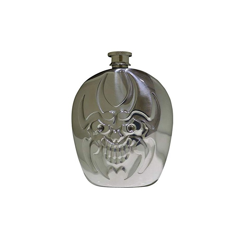 CNFLASK 6oz Evil Face Hip Flask 304 Stainless Steel Demon