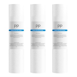 5‑Micron Sediment Water Filter Cartridges 3‑Pack, 10"x2.5" PP Replacement Cartridges for Well Water, Whole‑House Filtration, RV & Camper Water Systems