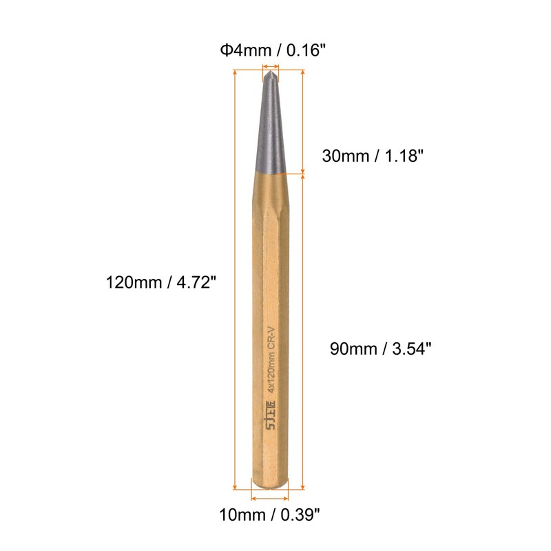 sourcing map Roll Pin Punch 5/32"x4.7"(4x120mm) CR-V Center Alignment Punch