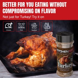 KITCHENABZ Turkey Gourmet Burger Seasoning, Gluten-Free, Low Sodium Seasoning Mix, Spicy Seasoning Blend, Natural and Healthy Spice Blend for Meal Prep (5.0 OZ)