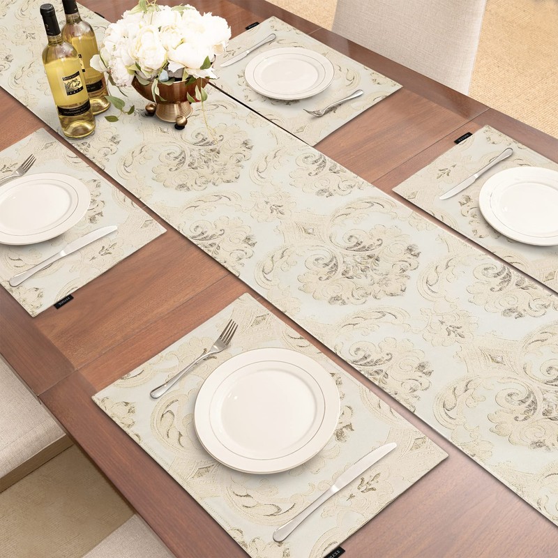 TOPLUXE Table Runner with Handmade Tassels, Luxury Table Runner for