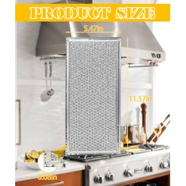 2Pcs W10575379 W11190170 Range Hood Grease Filter Compatible With Whirlpool,5.5 x 11.63 x 0.09 Inches