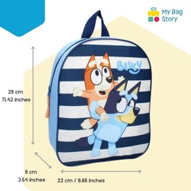 mybagstory - Backpack - Bluey - Blue - Children - School - Nursery - Nursery - Nursery - School Bag Boys - Size 29 cm - Adjustable Straps - Gift Idea, Blue, 29 cm, blue