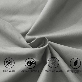 500 Thread Count Standard/Queen Pillowcases - 100% Cotton Bed Gray Pillow Cases Set of 2 - Soft and Breathable with Envelope Closure Pillow Cover for Sleeping