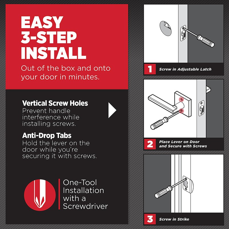 Kwikset Milan Interior Privacy Door Handle with Lock, Door Lever