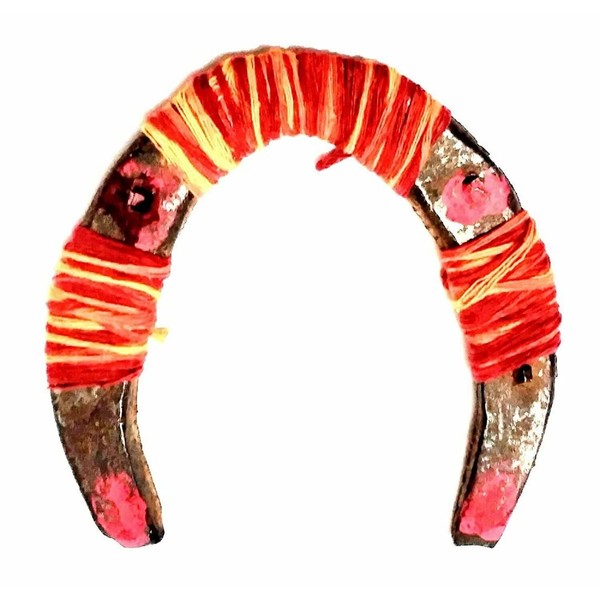 Billion Deals Authentic Feng Shui Cast Iron Real Horseshoe With Kalwa Iron Shoe Kale Ghode ki Naal For Good Luck Charm Rustic Lucky Positive Energy