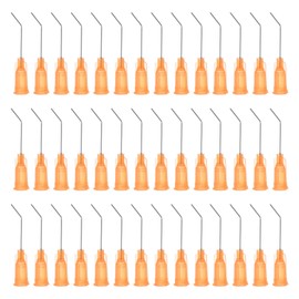 HARFINGTON 60pcs Blunt Tip Dispensing Needles 23G 1" Bent Needle with Luer Orange